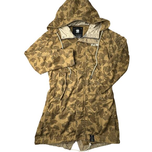 G-Star Raw Rovic Boyfriend Parka Jacket Women's Medium Camouflage Hooded‎ 5018 - Picture 1 of 14